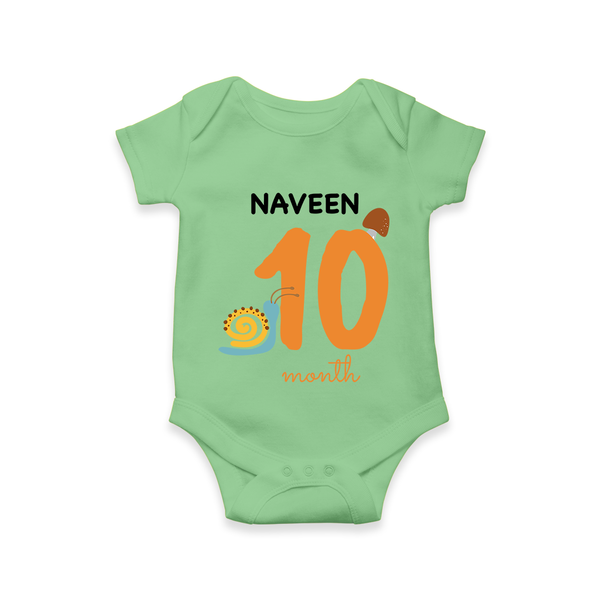 10 Month Old Baby Clothing | Custom Romper/Onesie Design | Ideal for Gifting - GREEN - New Born (Chest 14")