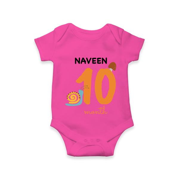 10 Month Old Baby Clothing | Custom Romper/Onesie Design | Ideal for Gifting - HOT PINK - New Born (Chest 14")