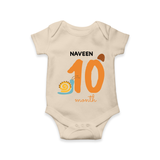 Celebrate Your Baby's Tenth Month With Our Uniquely Customized Baby Romper, Designed For Precious Moments - IVORY - 0 - 3 Months Old (Chest 16")