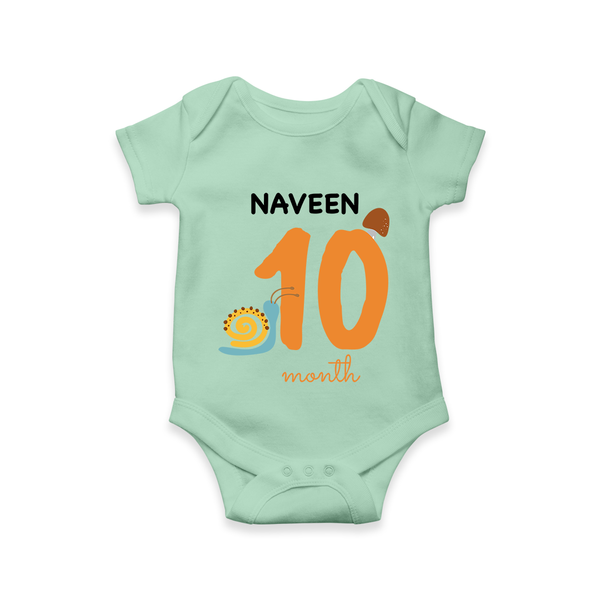 10 Month Old Baby Clothing | Custom Romper/Onesie Design | Ideal for Gifting - MINT GREEN - New Born (Chest 14")