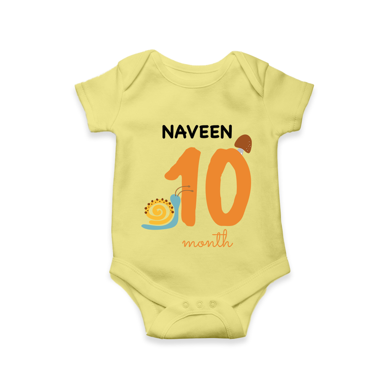 10 Month Old Baby Clothing | Custom Romper/Onesie Design | Ideal for Gifting - PASTEL YELLOW - New Born (Chest 14")
