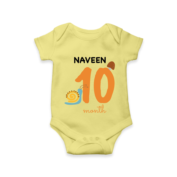 10 Month Old Baby Clothing | Custom Romper/Onesie Design | Ideal for Gifting - PASTEL YELLOW - New Born (Chest 14")