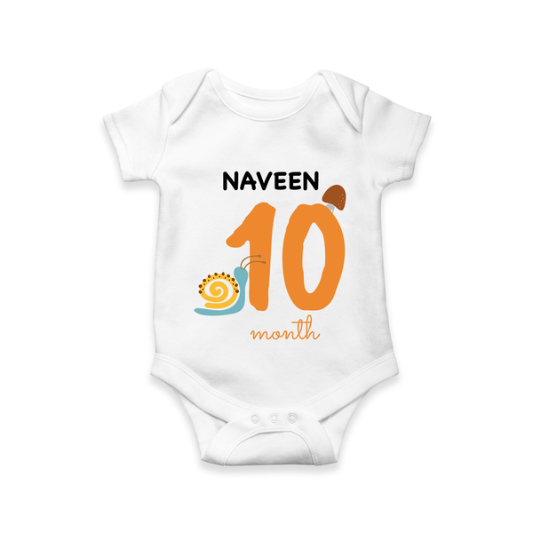 10 Month Old Baby Clothing | Custom Romper/Onesie Design | Ideal for Gifting - WHITE - New Born (Chest 14")