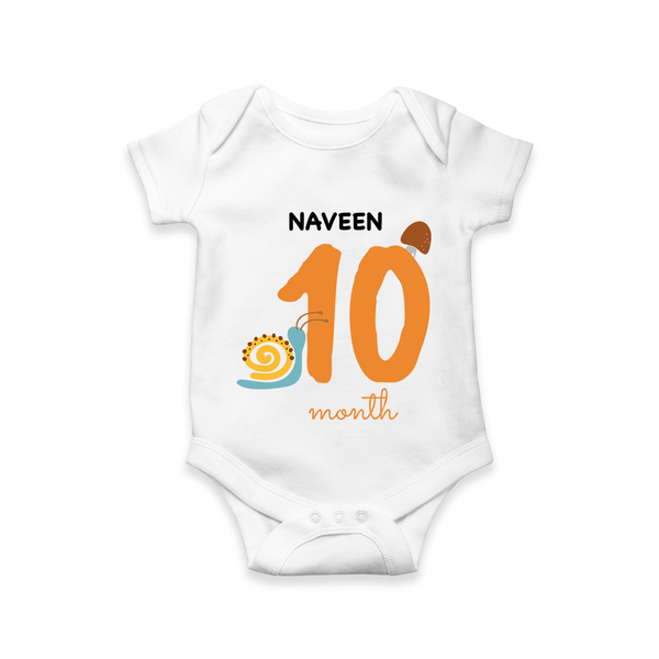 Celebrate Your Baby's Tenth Month With Our Uniquely Customized Baby Romper, Designed For Precious Moments - WHITE - 0 - 3 Months Old (Chest 16")