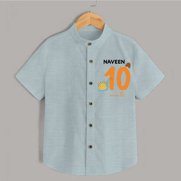 10 Month Old Baby Clothing | Custom Shirt Design | Ideal for Gifting - ARCTIC BLUE - 0 - 6 Months Old (Chest 23")