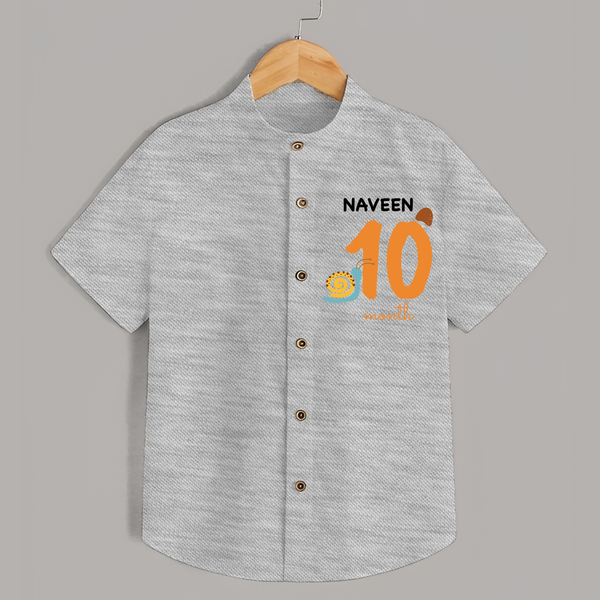 10 Month Old Baby Clothing | Custom Shirt Design | Ideal for Gifting - GREY - 0 - 6 Months Old (Chest 23")
