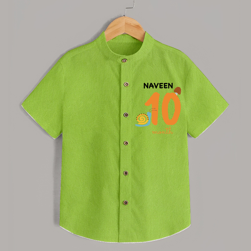 10 Month Old Baby Clothing | Custom Shirt Design | Ideal for Gifting - LIME GREEN - 0 - 6 Months Old (Chest 23")