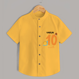 Celebrate The 10th Month Birthday with Custom Shirt, Personalized with your Baby's name - YELLOW - 0 - 6 Months Old (Chest 21")