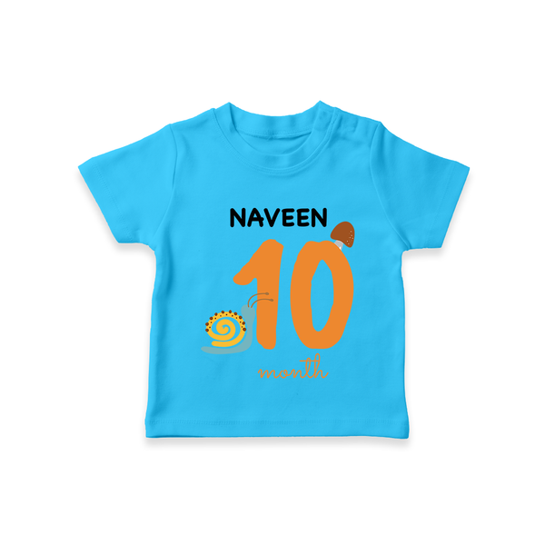 10 Month Old Baby Clothing | Custom T-Shirt Design | Ideal for Gifting - SKY BLUE - 0-5 Months Old (Chest 17")