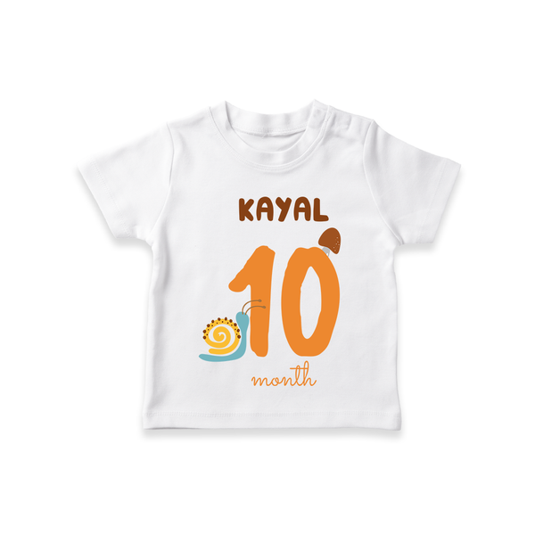 Celebrate The 10th Month Birthday Custom T-Shirt, Personalized with your Baby's name - WHITE - 0 - 5 Months Old (Chest 17")