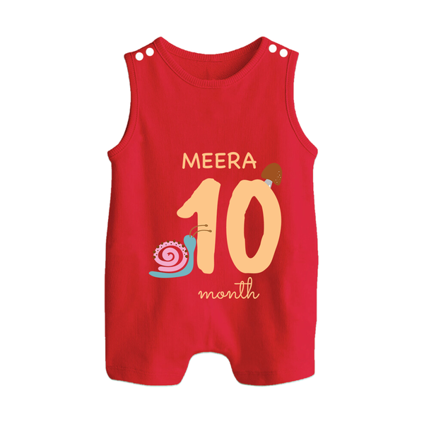 10 Month Old Baby Clothing | Custom Romper Suit/ Sleeveless Romper Design | Ideal for Gifting - RED - 0 - 5 Months Old (Chest 18")