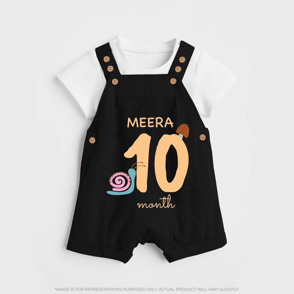 10 Month Old Baby Clothing | Custom Dungaree Set Design | Ideal for Gifting - BLACK - 0 - 5 Months Old (Chest 18")