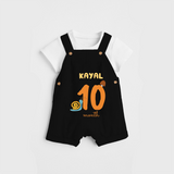 Celebrate The 10th Month Birthday Custom Dungaree, Personalized with your Baby's name - BLACK - 0 - 5 Months Old (Chest 17")