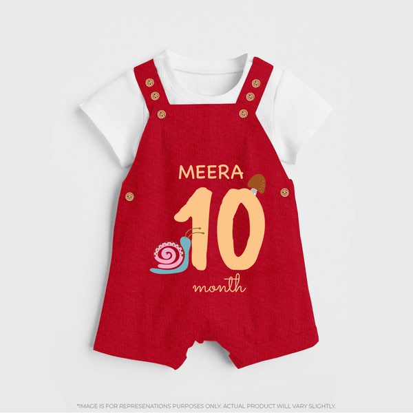 10 Month Old Baby Clothing | Custom Dungaree Set Design | Ideal for Gifting - RED - 0 - 5 Months Old (Chest 18")