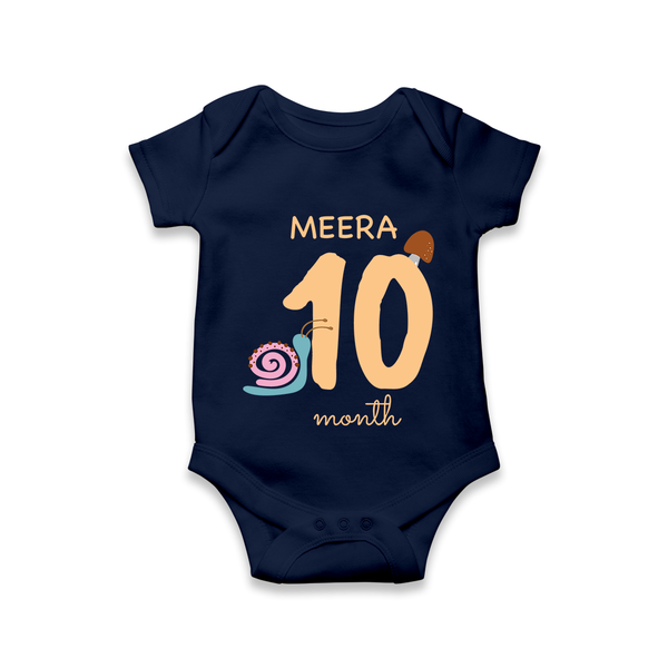 10 Month Old Baby Clothing | Custom Romper/Onesie Design | Ideal for Gifting - NAVY BLUE - New Born (Chest 14")