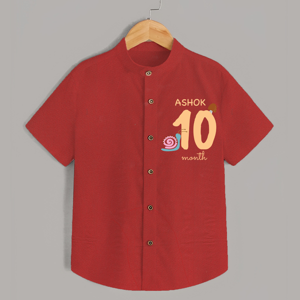 10 Month Old Baby Clothing | Custom Shirt Design | Ideal for Gifting - RED - 0 - 6 Months Old (Chest 23")
