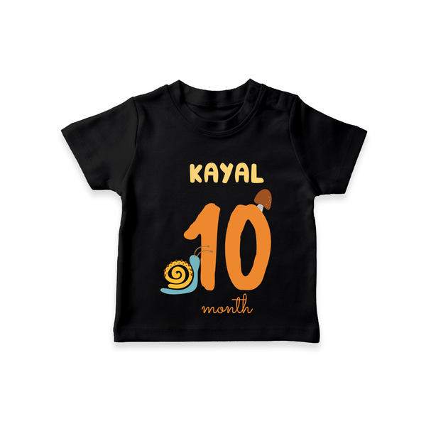 Celebrate The 10th Month Birthday Custom T-Shirt, Personalized with your Baby's name - BLACK - 0 - 5 Months Old (Chest 17")