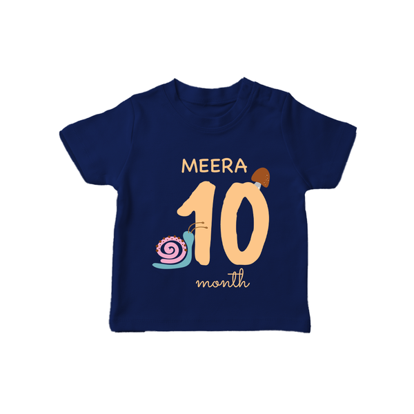 10 Month Old Baby Clothing | Custom T-Shirt Design | Ideal for Gifting - NAVY BLUE - 0-5 Months Old (Chest 17")