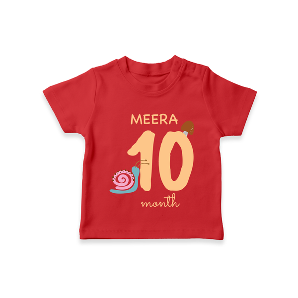 10 Month Old Baby Clothing | Custom T-Shirt Design | Ideal for Gifting - RED - 0-5 Months Old (Chest 17")