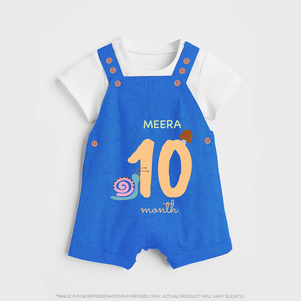 Celebrate Your Baby's Tenth Month With Our Uniquely Customized Baby Dungaree Set, Designed For Precious Moments - COBALT BLUE - 0 - 5 Months Old (Chest 18")