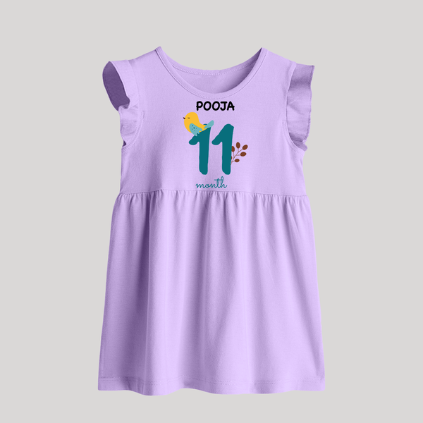 11 Month Old Baby Clothing | Custom Baby Frock Design | Ideal for Gifting - LILAC - 0 - 3 Months Old (Chest 17")