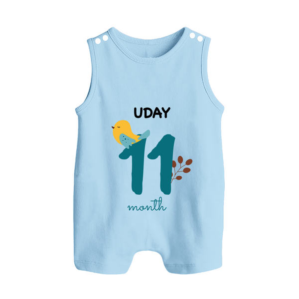 11 Month Old Baby Clothing | Custom Romper Suit/ Sleeveless Romper Design | Ideal for Gifting - BABY BLUE - 0 - 5 Months Old (Chest 18")