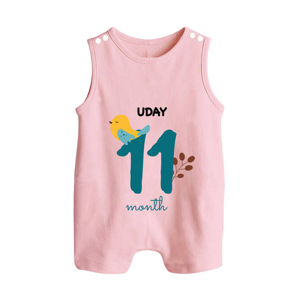 Celebrate Your Baby's Eleventh Month With Our Uniquely Customized Baby Romper Suit, Designed For Precious Moments - BABY PINK - 0 - 5 Months Old (Chest 18")