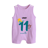 Celebrate Your Baby's Eleventh Month With Our Uniquely Customized Baby Romper Suit, Designed For Precious Moments - LILAC - 0 - 5 Months Old (Chest 18")