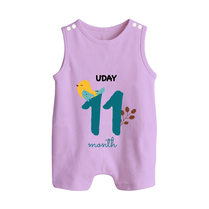 Celebrate Your Baby's Eleventh Month With Our Uniquely Customized Baby Romper Suit, Designed For Precious Moments - LILAC - 0 - 5 Months Old (Chest 18")