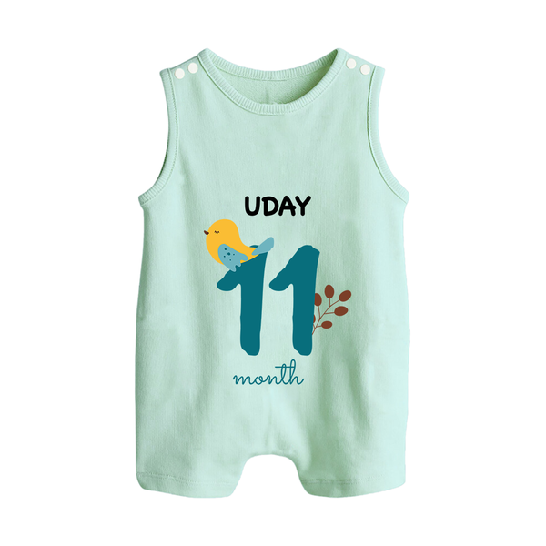 11 Month Old Baby Clothing | Custom Romper Suit/ Sleeveless Romper Design | Ideal for Gifting - MINT GREEN - 0 - 5 Months Old (Chest 18")