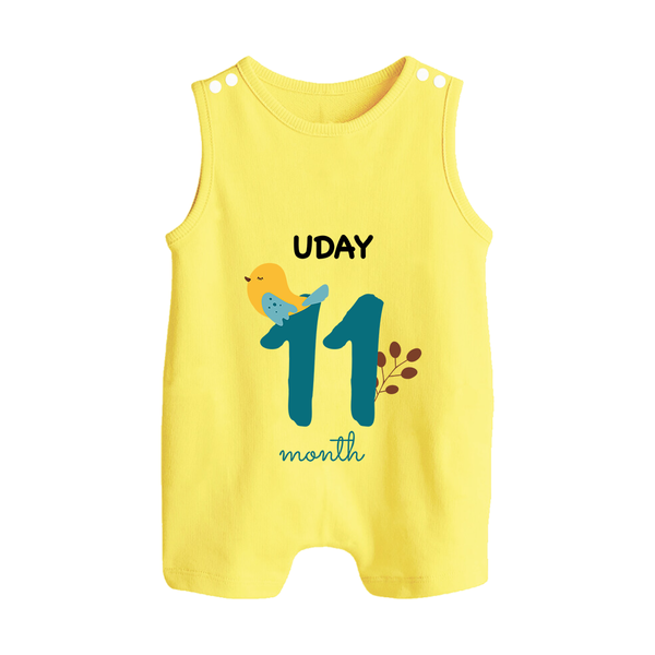 11 Month Old Baby Clothing | Custom Romper Suit/ Sleeveless Romper Design | Ideal for Gifting - PASTEL YELLOW - 0 - 5 Months Old (Chest 18")