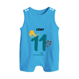 Celebrate Your Baby's Eleventh Month With Our Uniquely Customized Baby Romper Suit, Designed For Precious Moments - ROYAL BLUE - 0 - 5 Months Old (Chest 18")