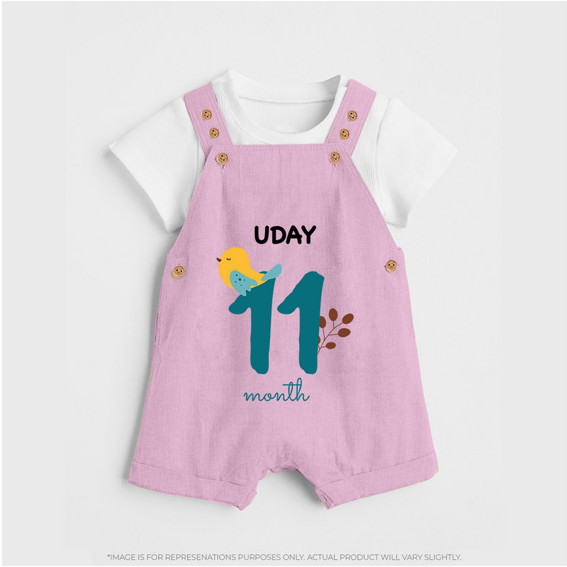 11 Month Old Baby Clothing | Custom Dungaree Set Design | Ideal for Gifting - BABY PINK - 0 - 5 Months Old (Chest 18")