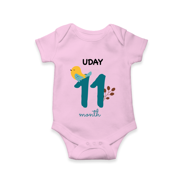 11 Month Old Baby Clothing | Custom Romper/Onesie Design | Ideal for Gifting - BABY PINK - New Born (Chest 14")