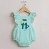 11 Month Old Baby Clothing | Custom Romper Frock Design | Ideal for Gifting - MINT GREEN - 0 - 3 Months Old (Chest 19")