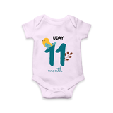 Celebrate Your Baby's Eleventh Month With Our Uniquely Customized Baby Romper, Designed For Precious Moments - LILAC - 0 - 3 Months Old (Chest 16")