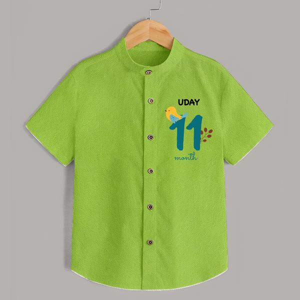 11 Month Old Baby Clothing | Custom Shirt Design | Ideal for Gifting - LIME GREEN - 0 - 6 Months Old (Chest 23")