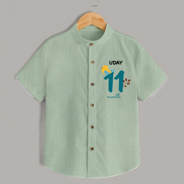 11 Month Old Baby Clothing | Custom Shirt Design | Ideal for Gifting - MINT GREEN - 0 - 6 Months Old (Chest 23")