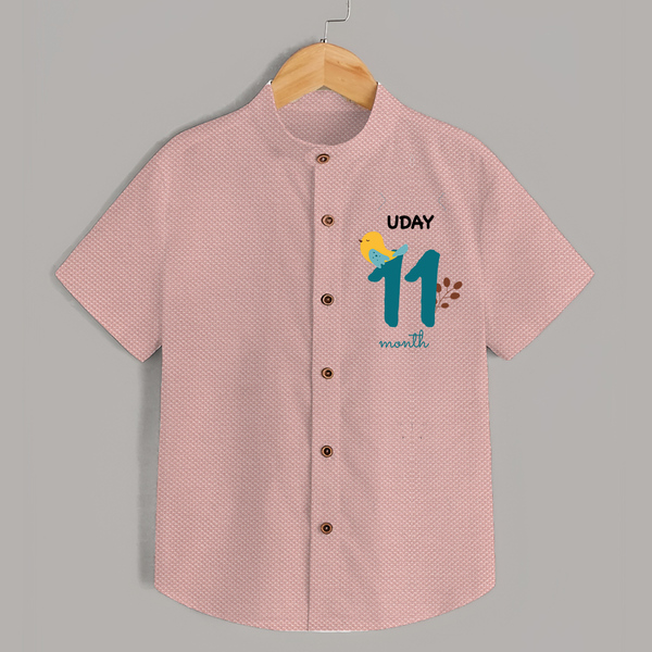 11 Month Old Baby Clothing | Custom Shirt Design | Ideal for Gifting - PEACH - 0 - 6 Months Old (Chest 23")