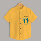 Celebrate The 11th Month Birthday with Custom Shirt, Personalized with your Baby's name - YELLOW - 0 - 6 Months Old (Chest 21")