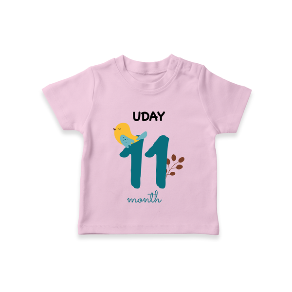 11 Month Old Baby Clothing | Custom T-Shirt Design | Ideal for Gifting - BABY PINK - 0-5 Months Old (Chest 17")
