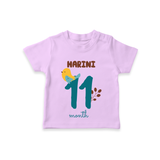 Celebrate The 11th Month Birthday Custom T-Shirt, Personalized with your Baby's name - LILAC - 0 - 5 Months Old (Chest 17")