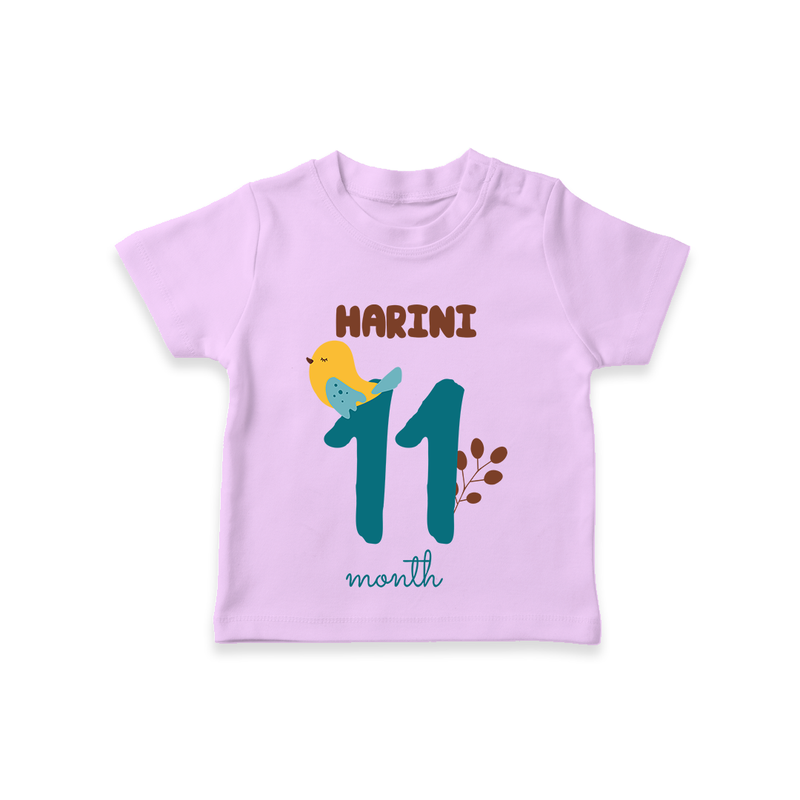 Celebrate The 11th Month Birthday Custom T-Shirt, Personalized with your Baby's name - LILAC - 0 - 5 Months Old (Chest 17")