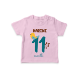 Celebrate The 11th Month Birthday Custom T-Shirt, Personalized with your Baby's name - PINK - 0 - 5 Months Old (Chest 17")