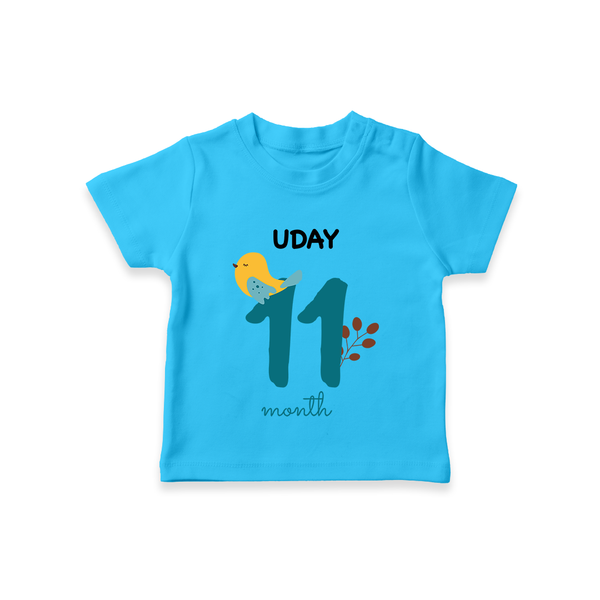 11 Month Old Baby Clothing | Custom T-Shirt Design | Ideal for Gifting - SKY BLUE - 0-5 Months Old (Chest 17")