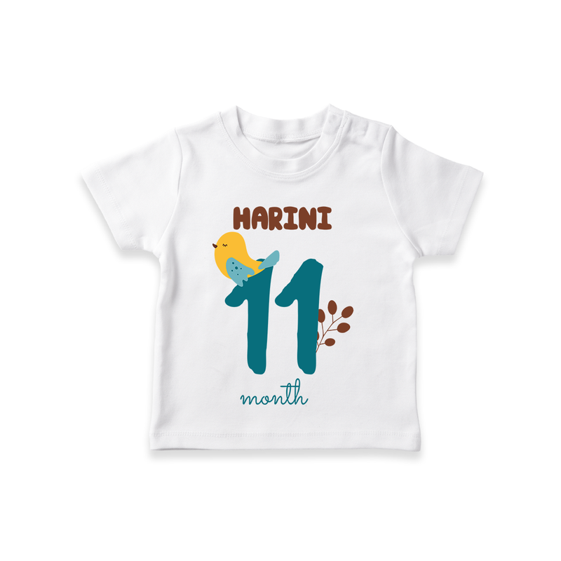 Celebrate The 11th Month Birthday Custom T-Shirt, Personalized with your Baby's name - WHITE - 0 - 5 Months Old (Chest 17")