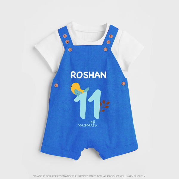 11 Month Old Baby Clothing | Custom Dungaree Set Design | Ideal for Gifting - COBALT BLUE - 0 - 5 Months Old (Chest 18")