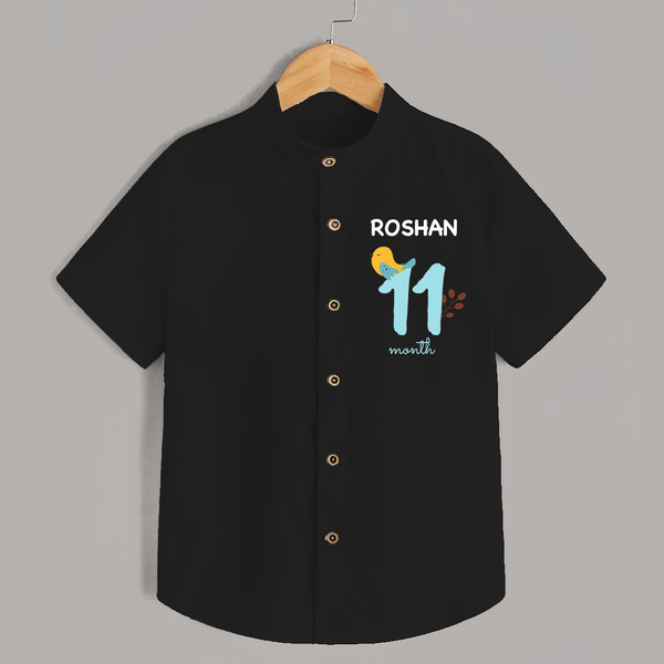 11 Month Old Baby Clothing | Custom Shirt Design | Ideal for Gifting - BLACK - 0 - 6 Months Old (Chest 23")
