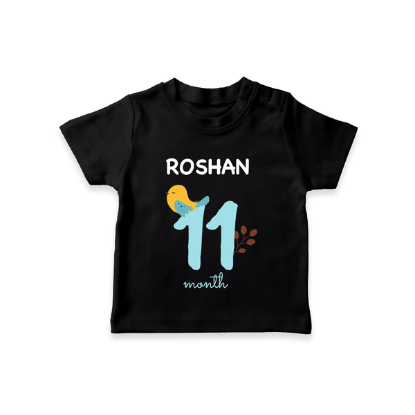 11 Month Old Baby Clothing | Custom T-Shirt Design | Ideal for Gifting - BLACK - 0-5 Months Old (Chest 17")