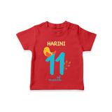 Celebrate The 11th Month Birthday Custom T-Shirt, Personalized with your Baby's name - RED - 0 - 5 Months Old (Chest 17")